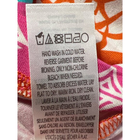 Hatley Floral Droplet Tropics T-Shirt Dress Orange Pink White Small NWT - Picture 7 of 11